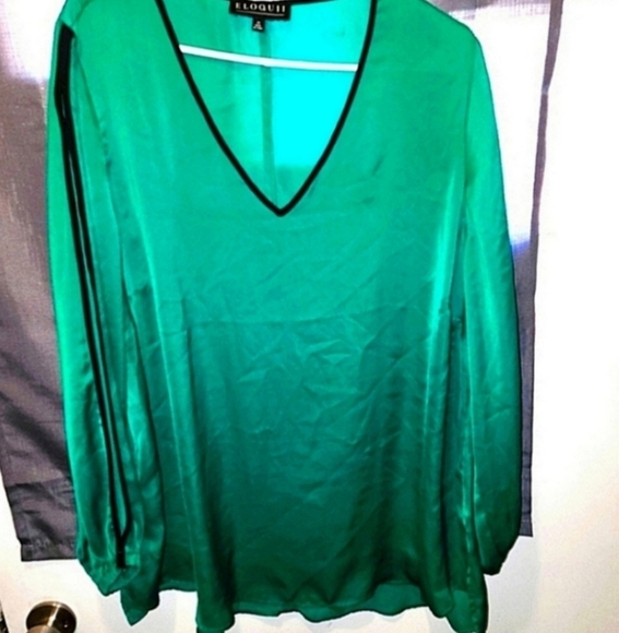 Eloquii size 18 open arm green blouse - Picture 1 of 4